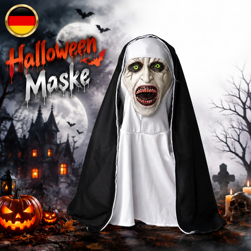 Halloween nonne horror maske - halloween,
