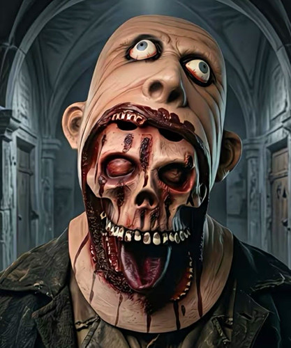 Horror latex vollmaske - vollmaske, zombie
