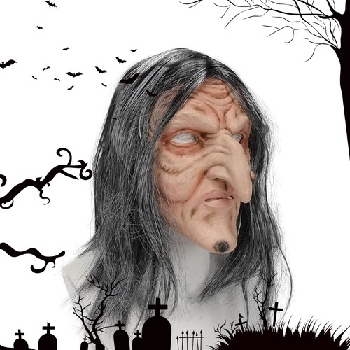 Gruselige hexen maske - maske, haare