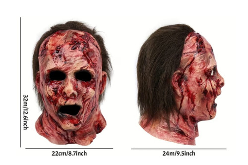 Zombie maske horror latex - maske,