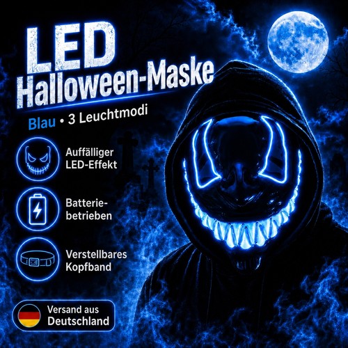 Led halloween maske - led,