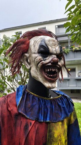 Horror clown ganzmaske aus - ganzmaske,