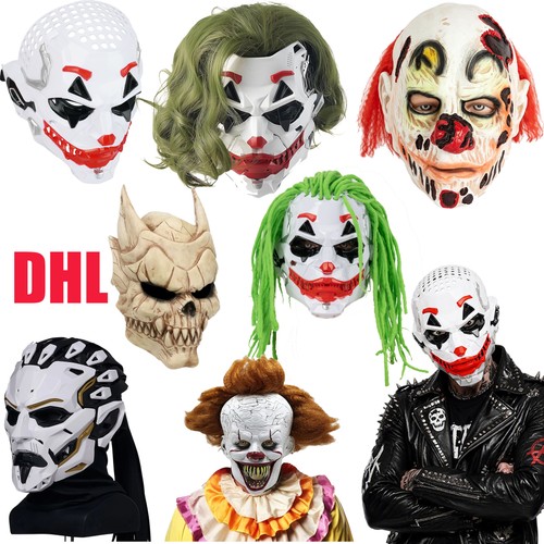 Latex clown maske rot - latex-clown-maske, vollkopf